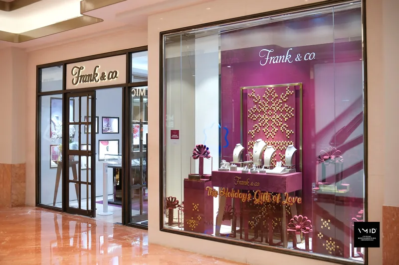 Frank & Co Christmas window display, 2022 — one of the 44 stores that carried it
